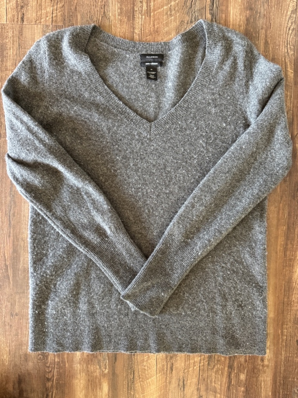 Halogen Charcoal Gray V-Neck Sweater for Women